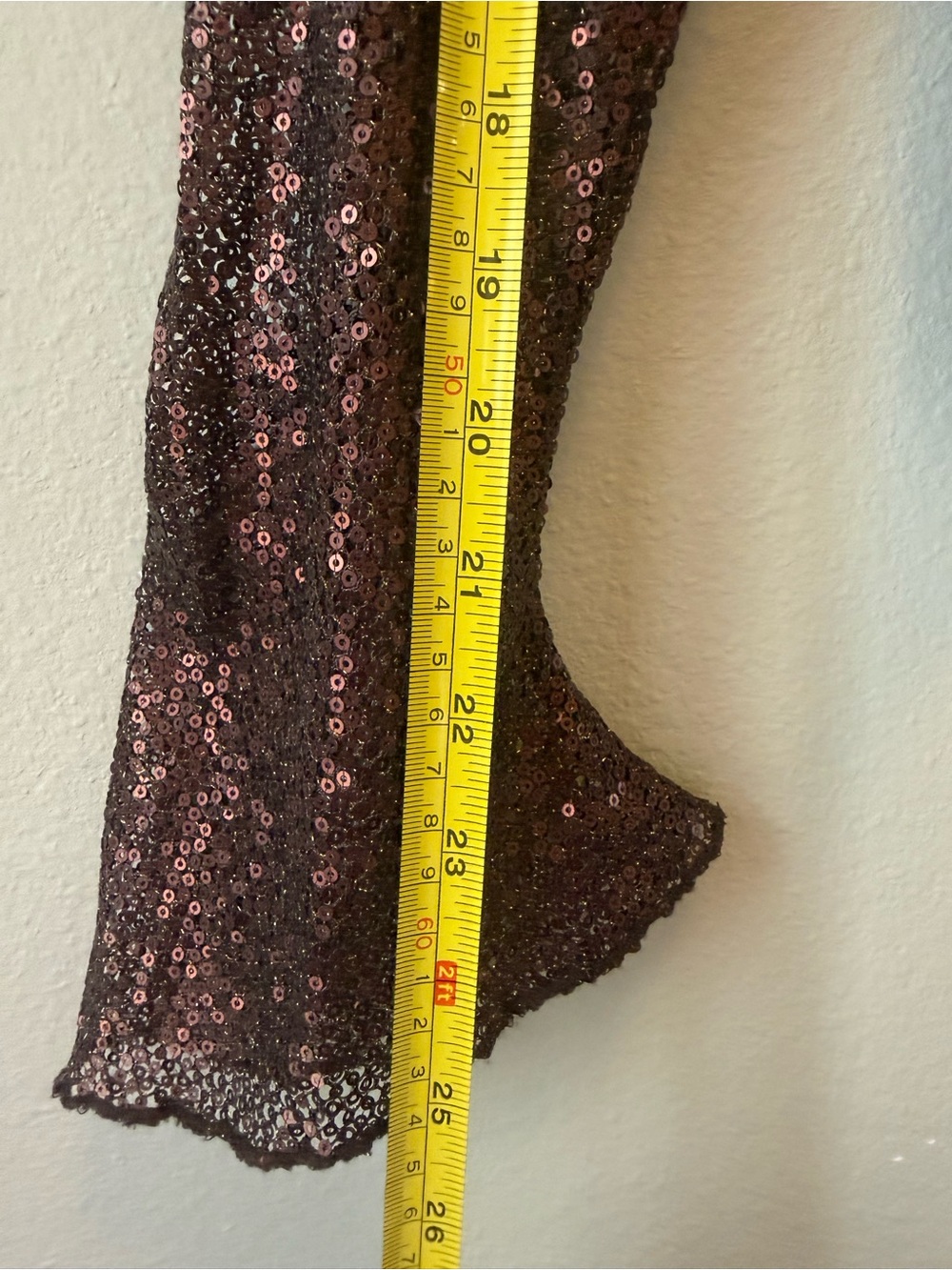 Intimately Free People Late Night Disco Brown Sequin Scoop-Neck Lng Sleeve Top L - Picture 13 of 15